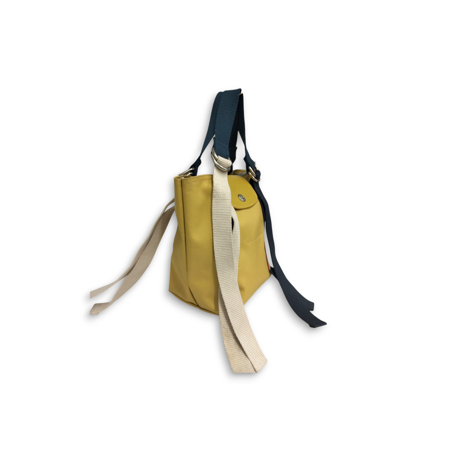 LONGCHAMP Shoulder Bag 10202HCC127 Yellow/Navy Le Pliage Re play Canvas Rank(B)