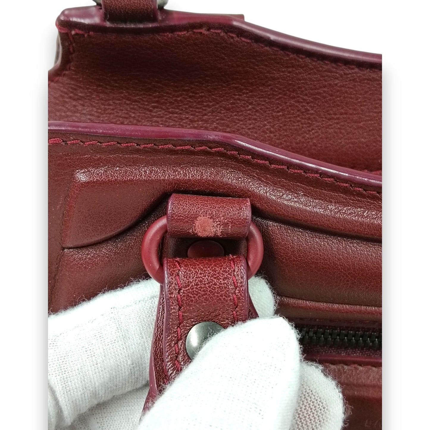 BALENCIAGA 2WAY Bag Rank (A) Burgundy *Small Damage 638524.6211.S.535269