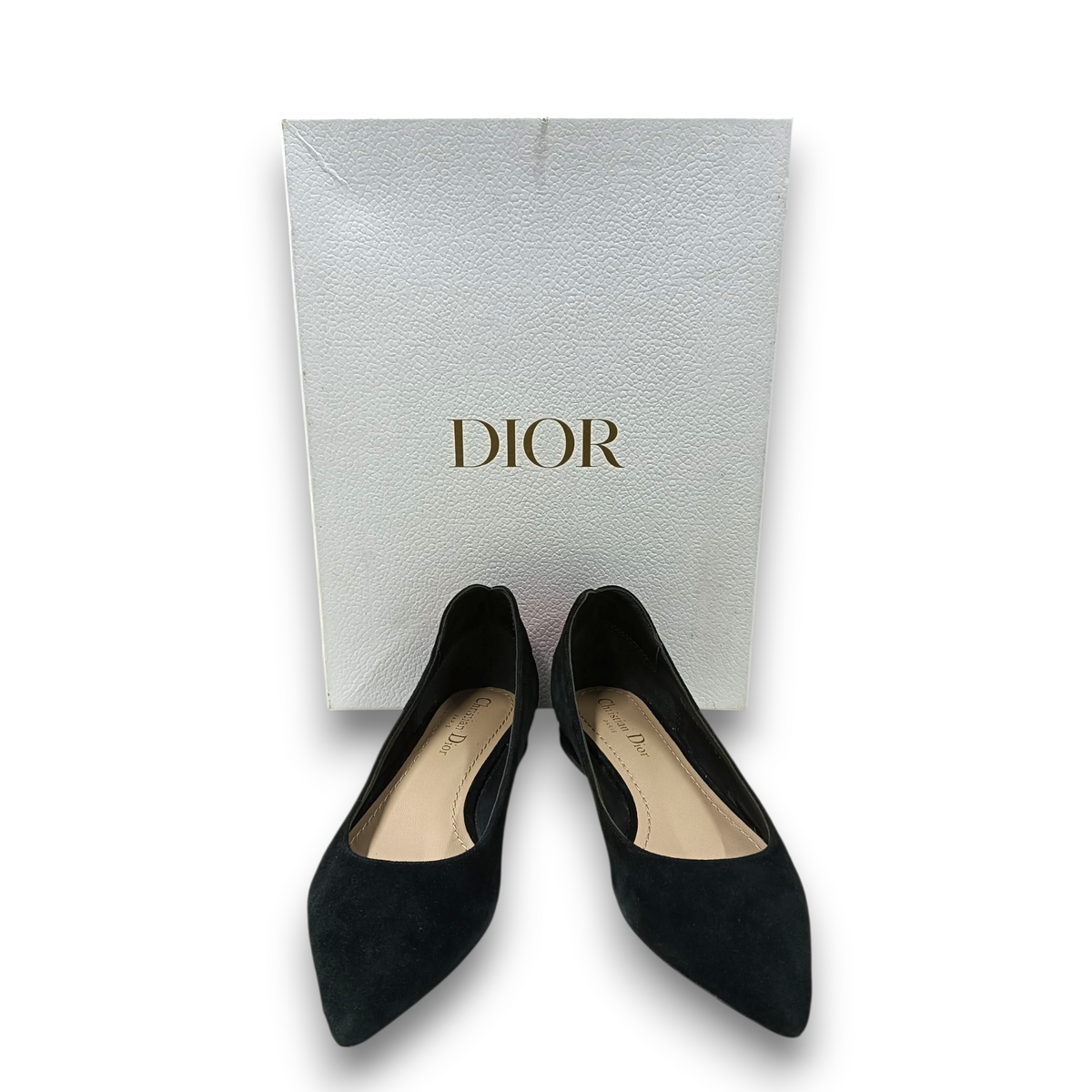 Christian Dior Flat Shoes Size 37 Lady's Black/Red Rank (B) Red Heart