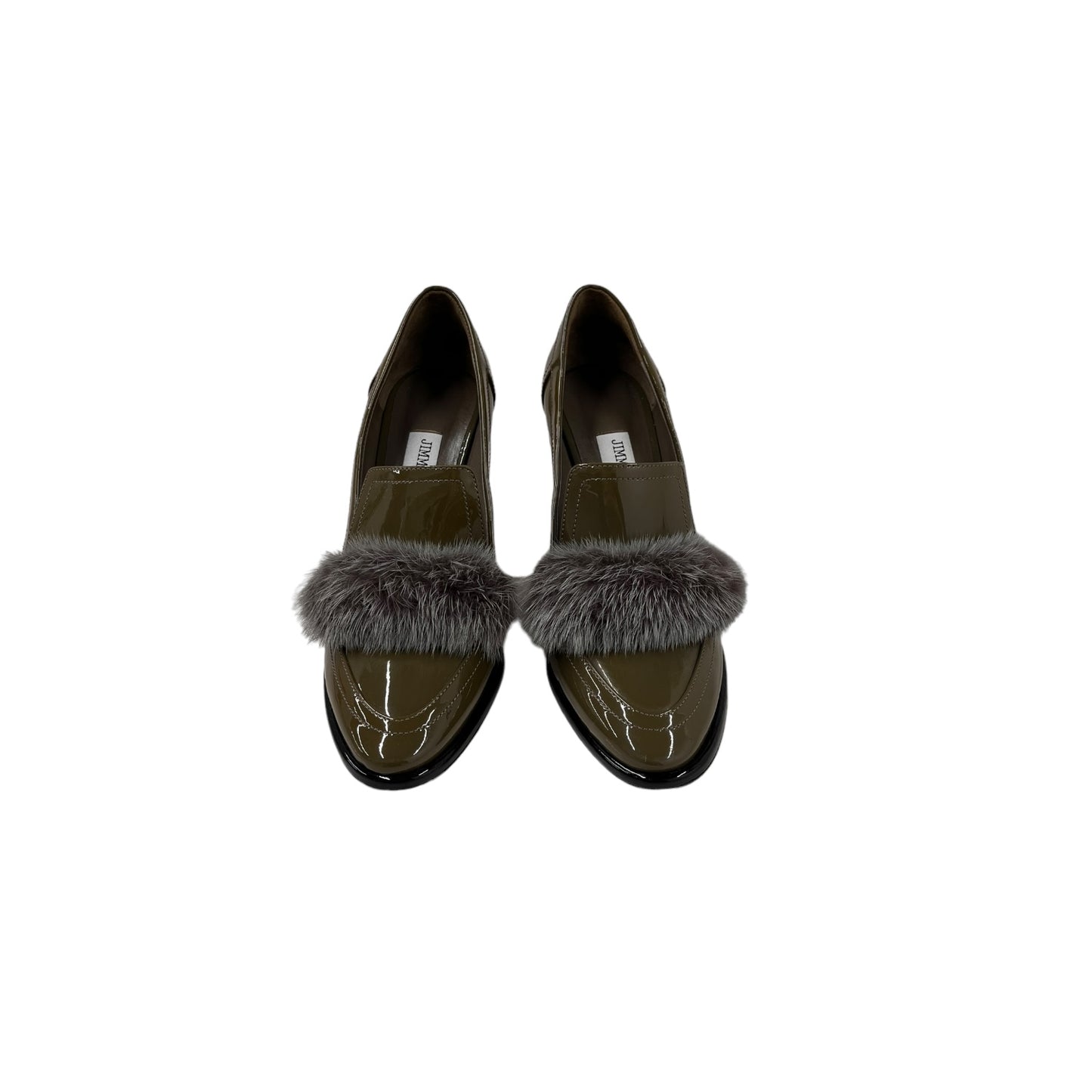 JIMMY CHOO Heel Pumps Size 37 1/2 Lady's Olive Rank A