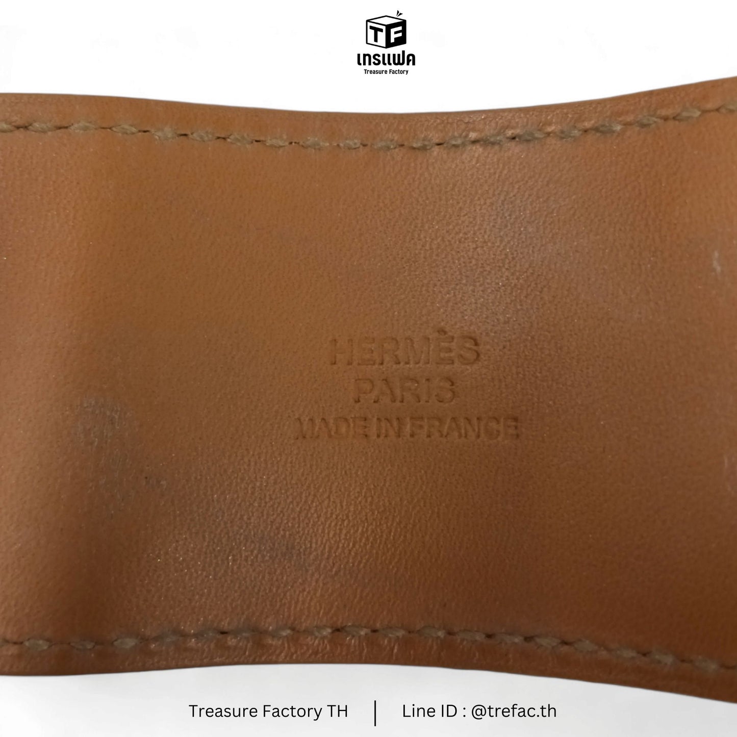 HERMES Bracelet T NM 004 Collier Beige/Gold *Stain* Rank B