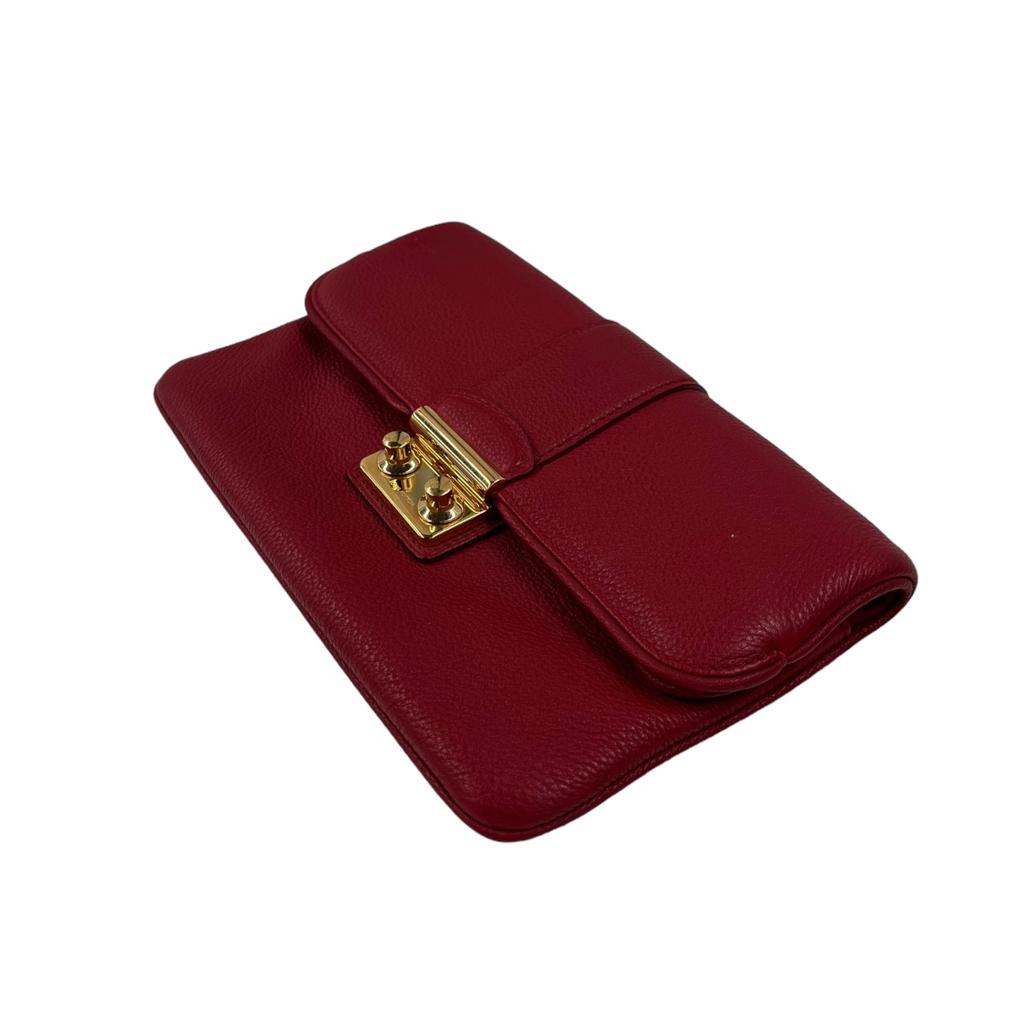 LOUIS VUITTON Clutch Bag Red Scratch *Without Mirror* Rank B