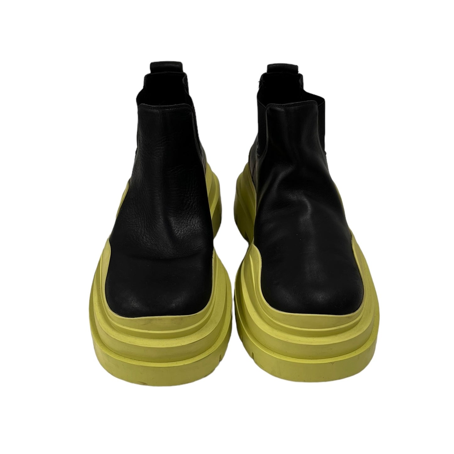 BOTTEGA VENETA Side Gore Boots Black/Green 36 Discoloration