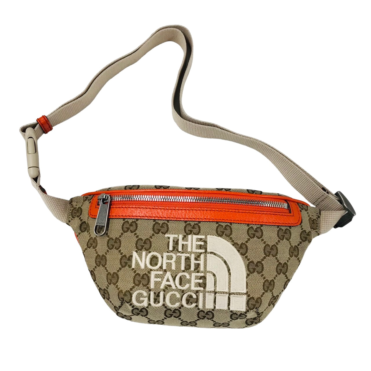 GUCCI Waist Bag 650299 525040 Beige/orange THE NORTH FACE Rank A