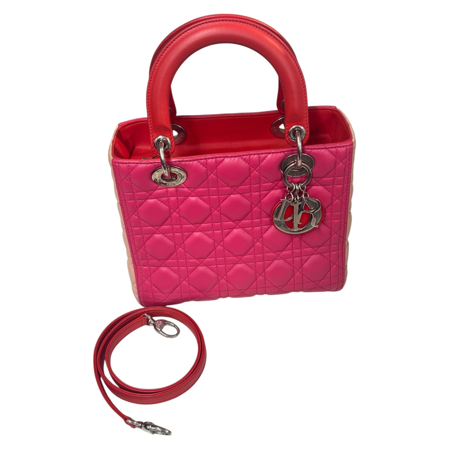 CHRISTIAN DIOR 2WAY BAG Lady Dior Medium 16-B0-111 Pink/ShockingPink