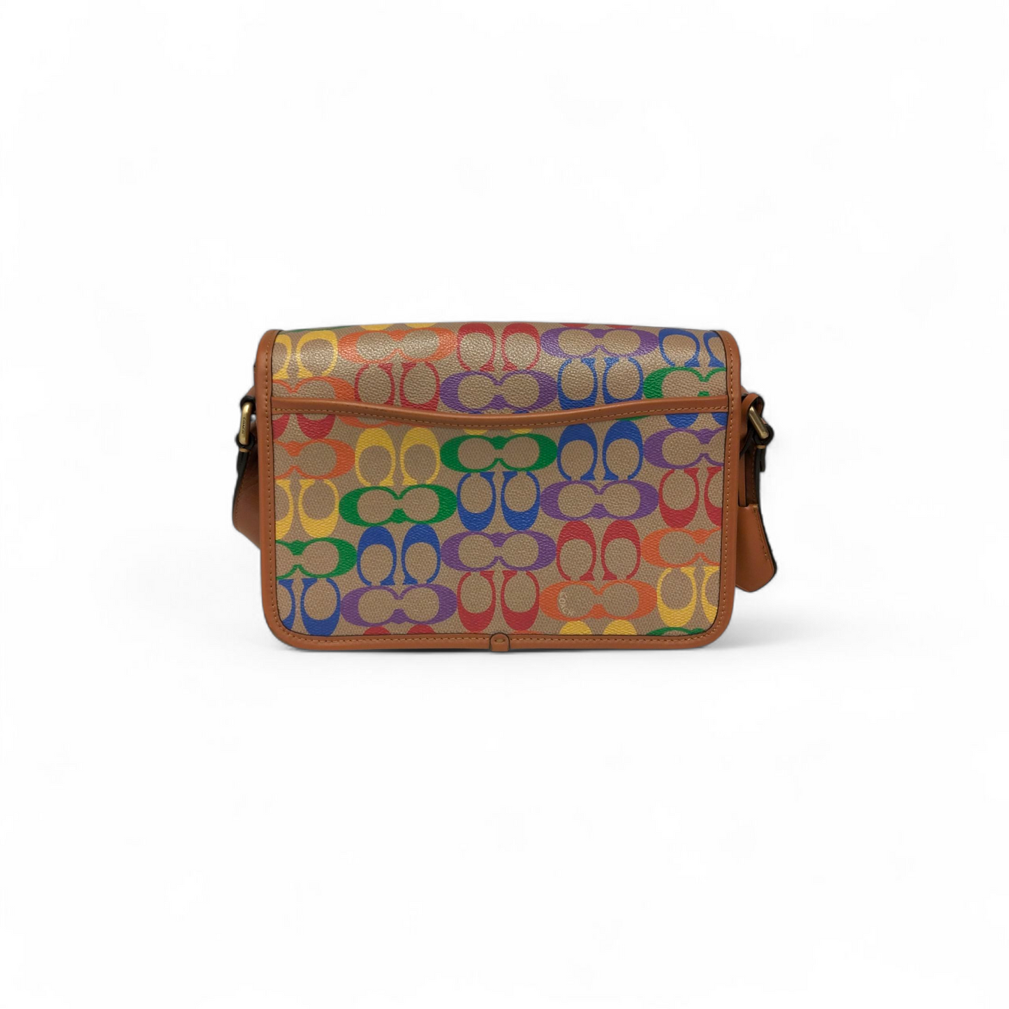 COACH Shoulder Bag CA099 Brown Multi Color Stain Rank(B)