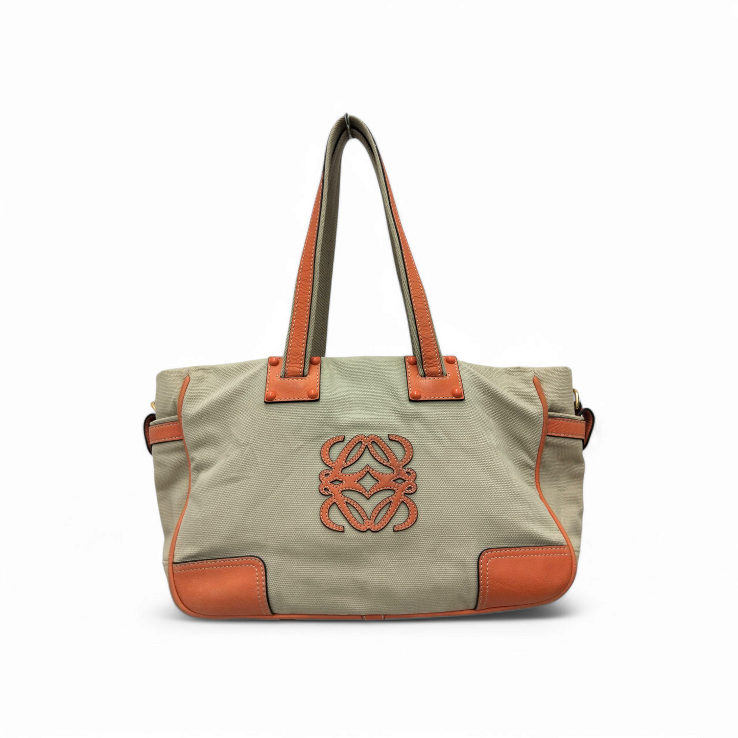 LOEWE Handbag 340712 Beige/Orange *Stain* Rank B