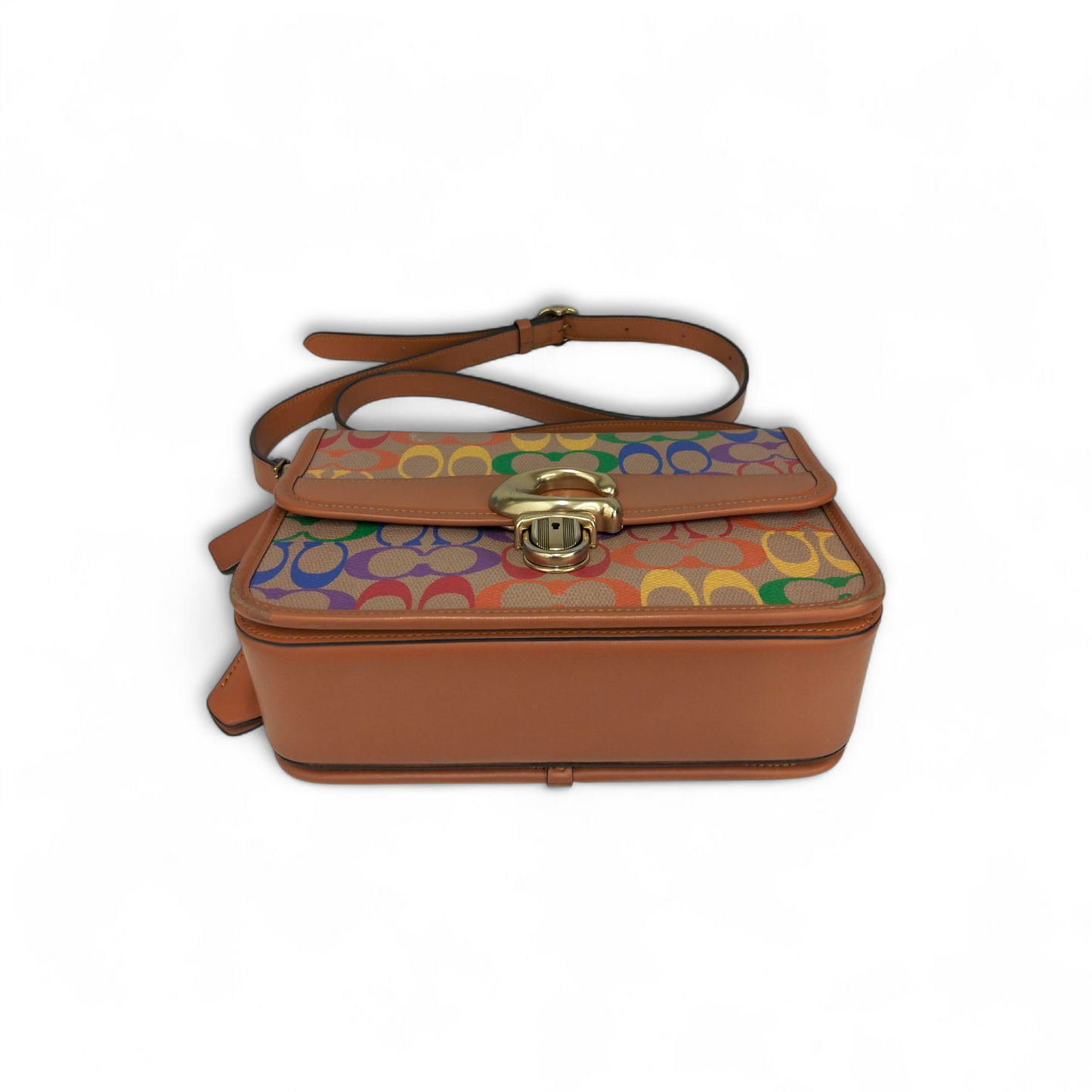 COACH Shoulder Bag CA099 Brown Multi Color Stain Rank(B)
