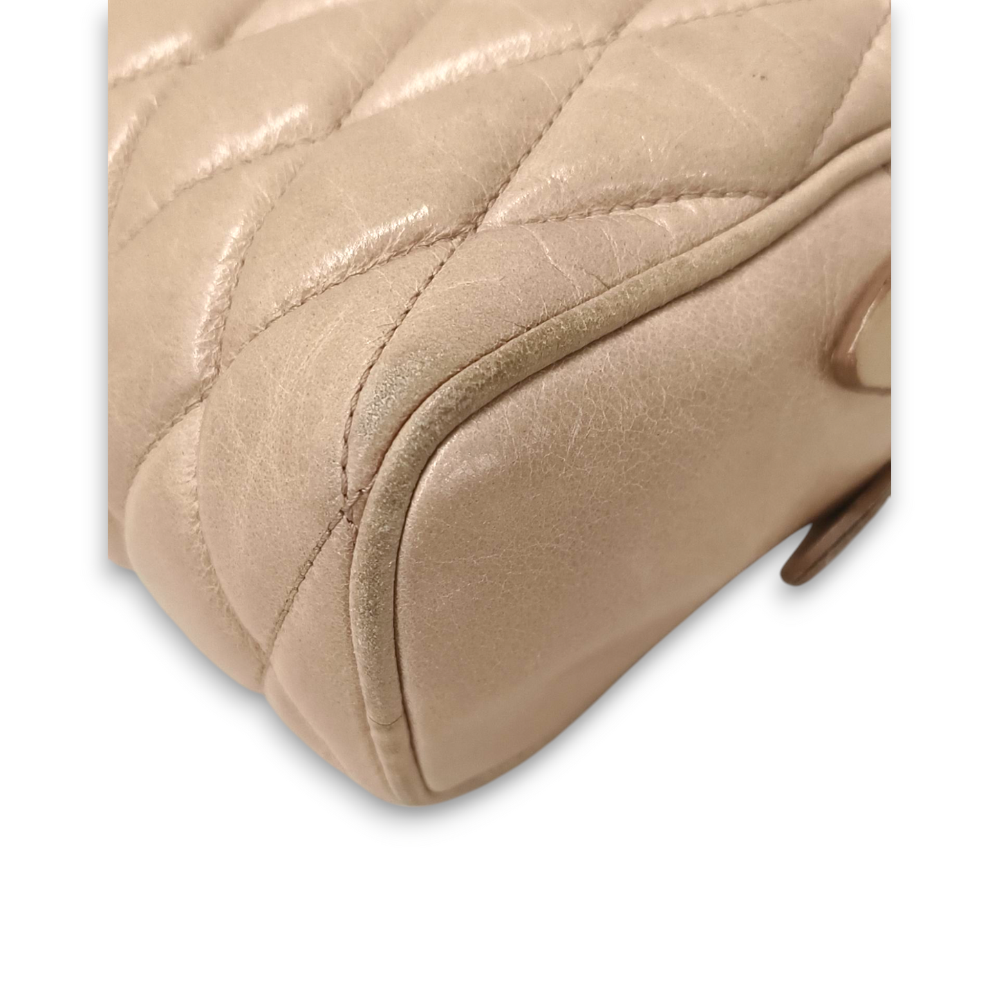 MIU MIU Shoulder Bag Beige 197 *Stain/Damage* Rank C