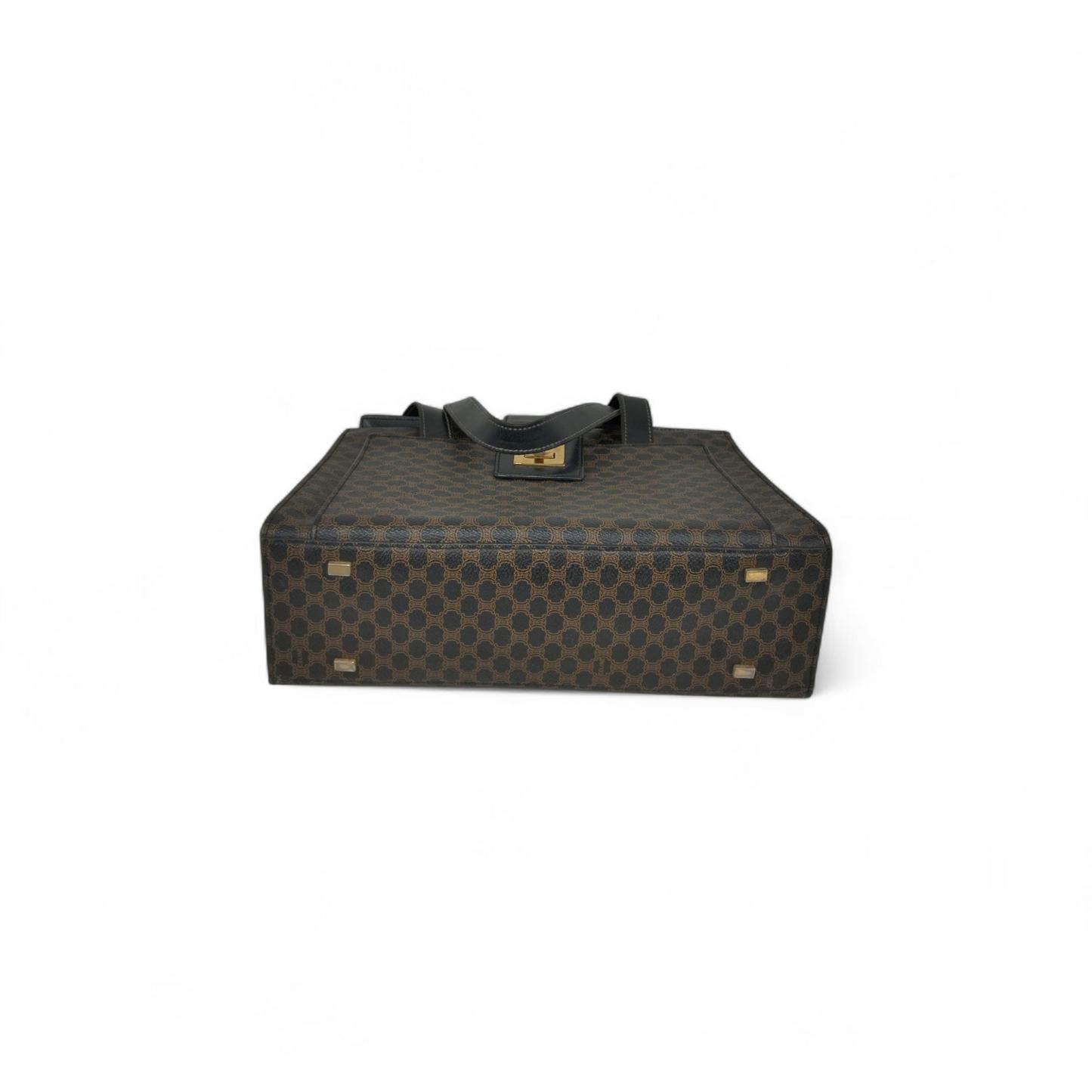 CELINE Shoulder Bag MC97/2 Black and brown Macadam Canvas Vintage Rank (B)