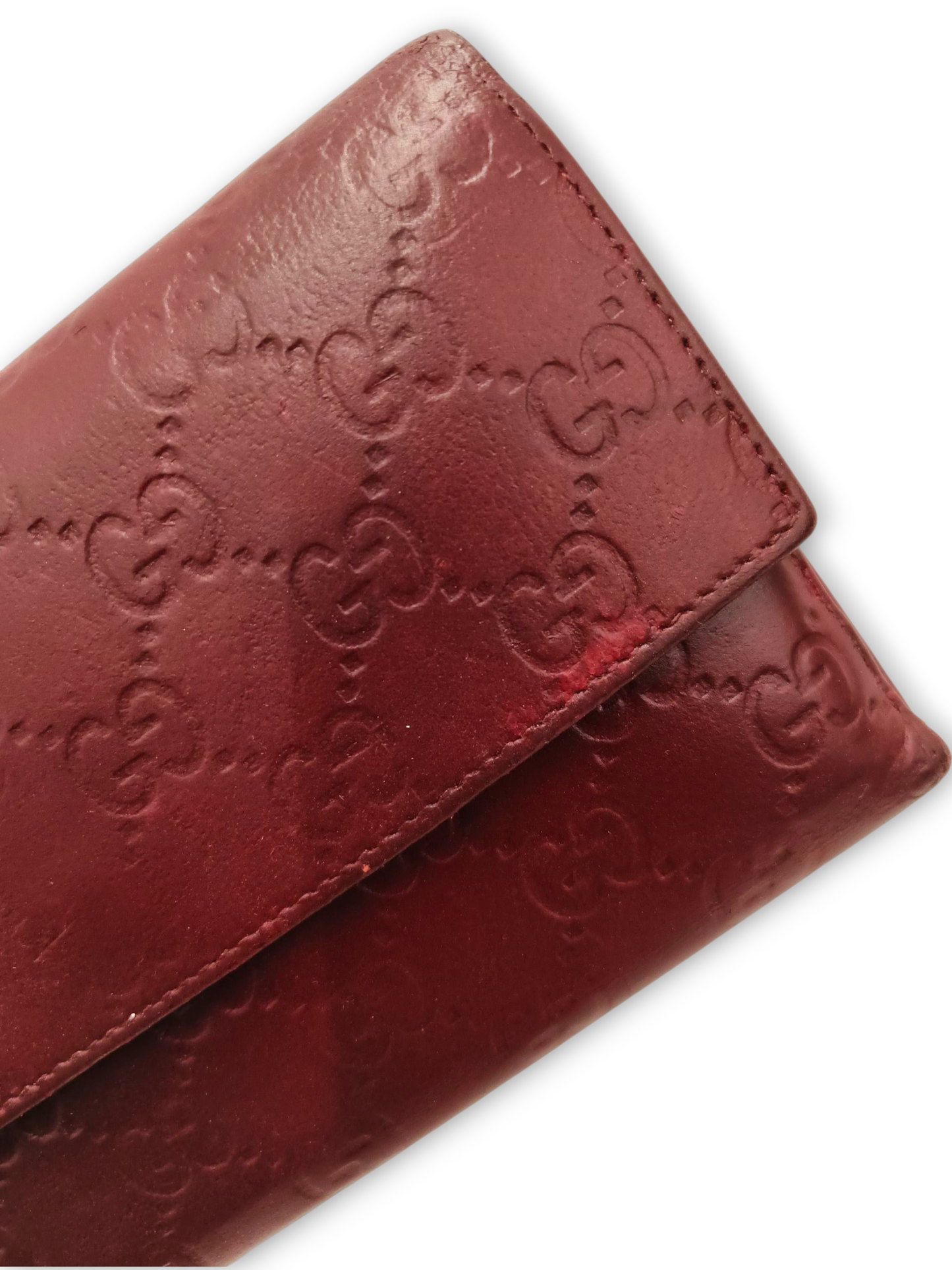 GUCCI Long Wallet 257303 Red 4276 *Scratch/Stain* Rank C