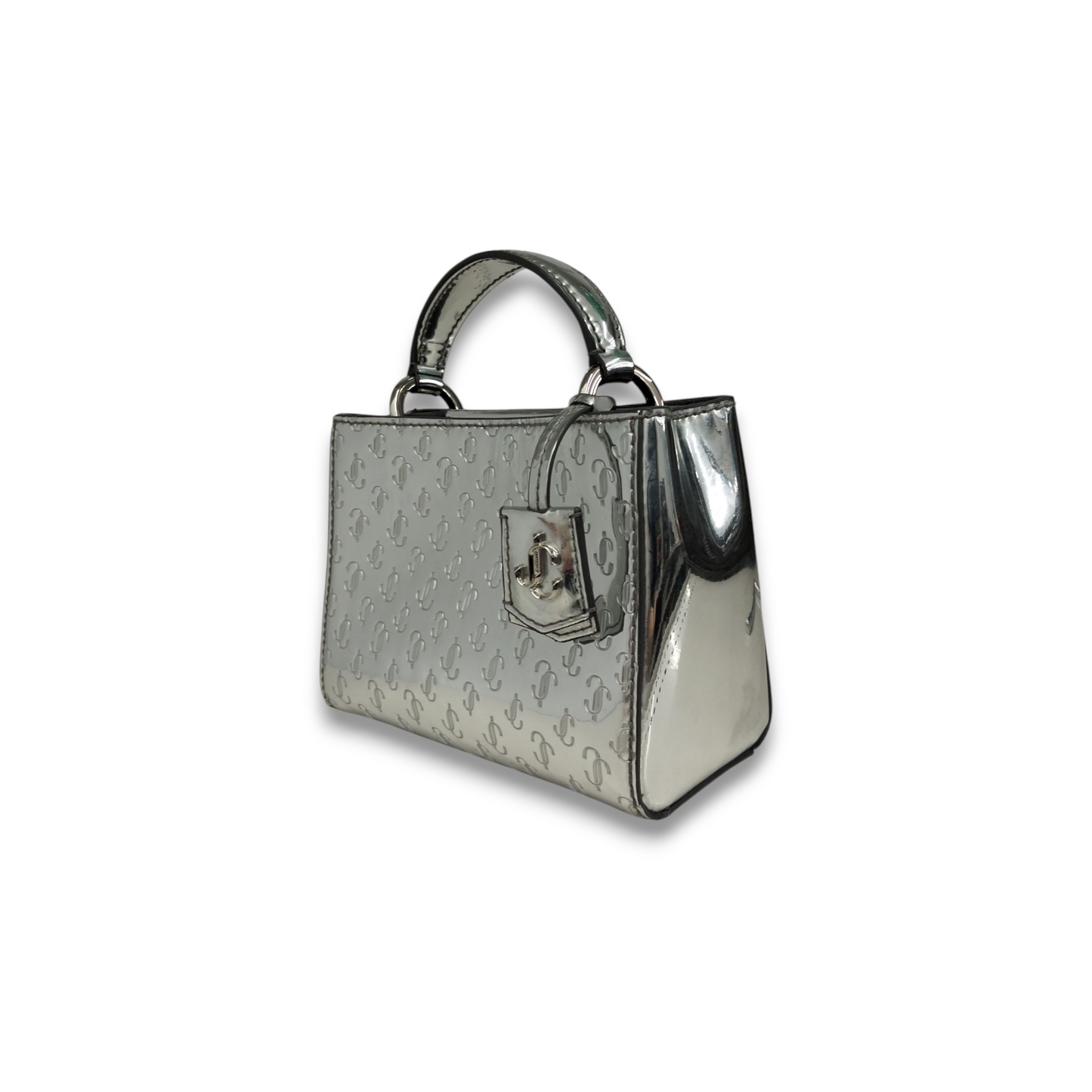 JIMMY CHOO 3WAY Bag Silver PH6HGB *Stain* Rank B