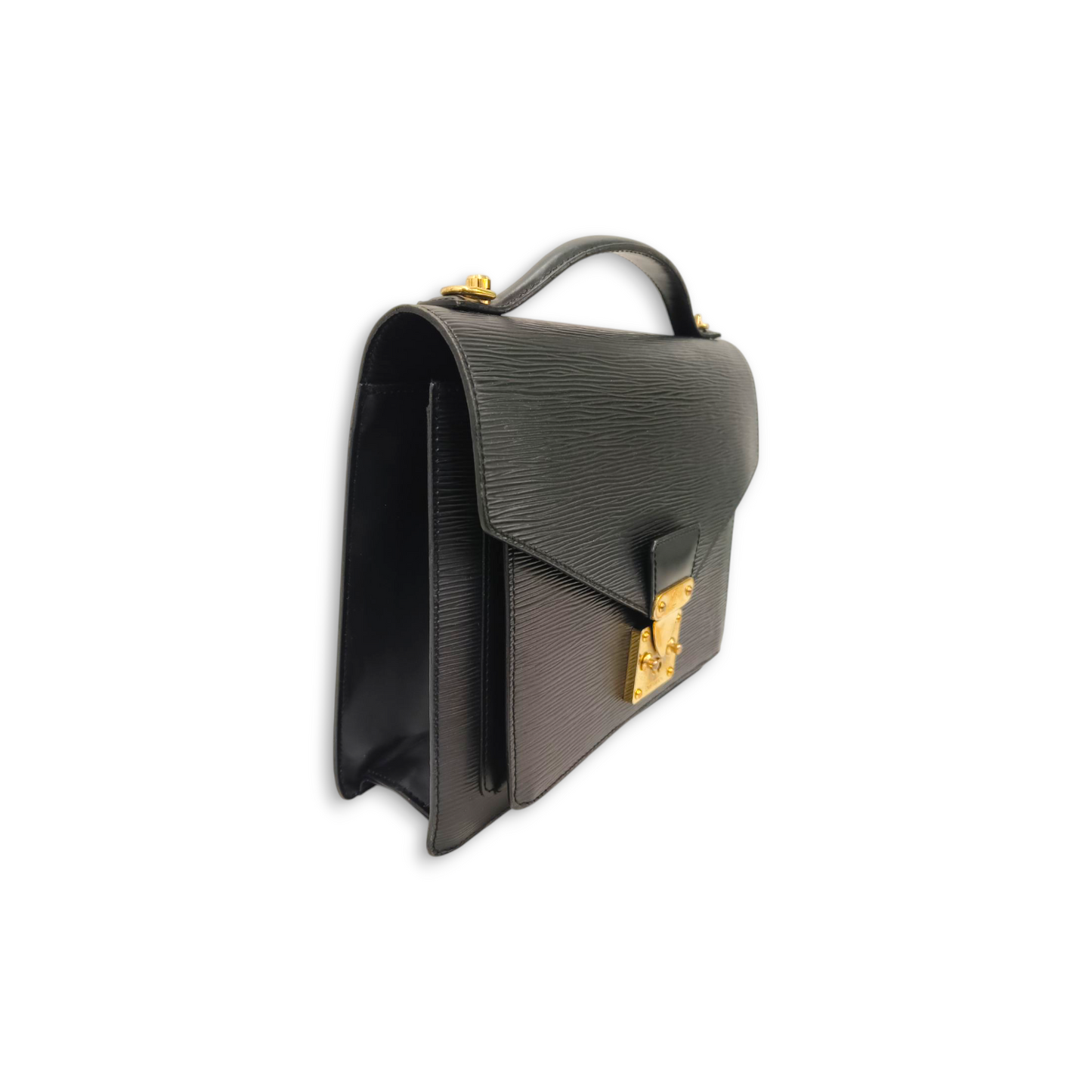 LOUIS VUITTON 2WAY Bag Epi M52122 Black Scratch SR1928 Monceau28 Rank B