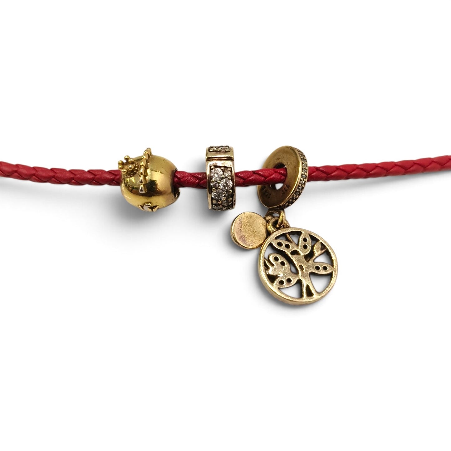 Bracelet PANDORA Red And Gold With Charm 3P