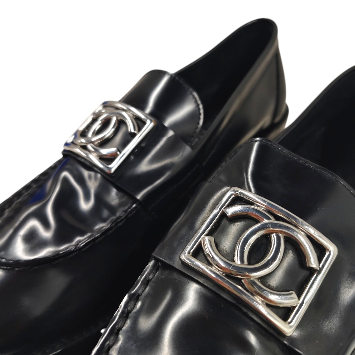 CHANEL Loafers Size 39 Men Black G455156 Rank B