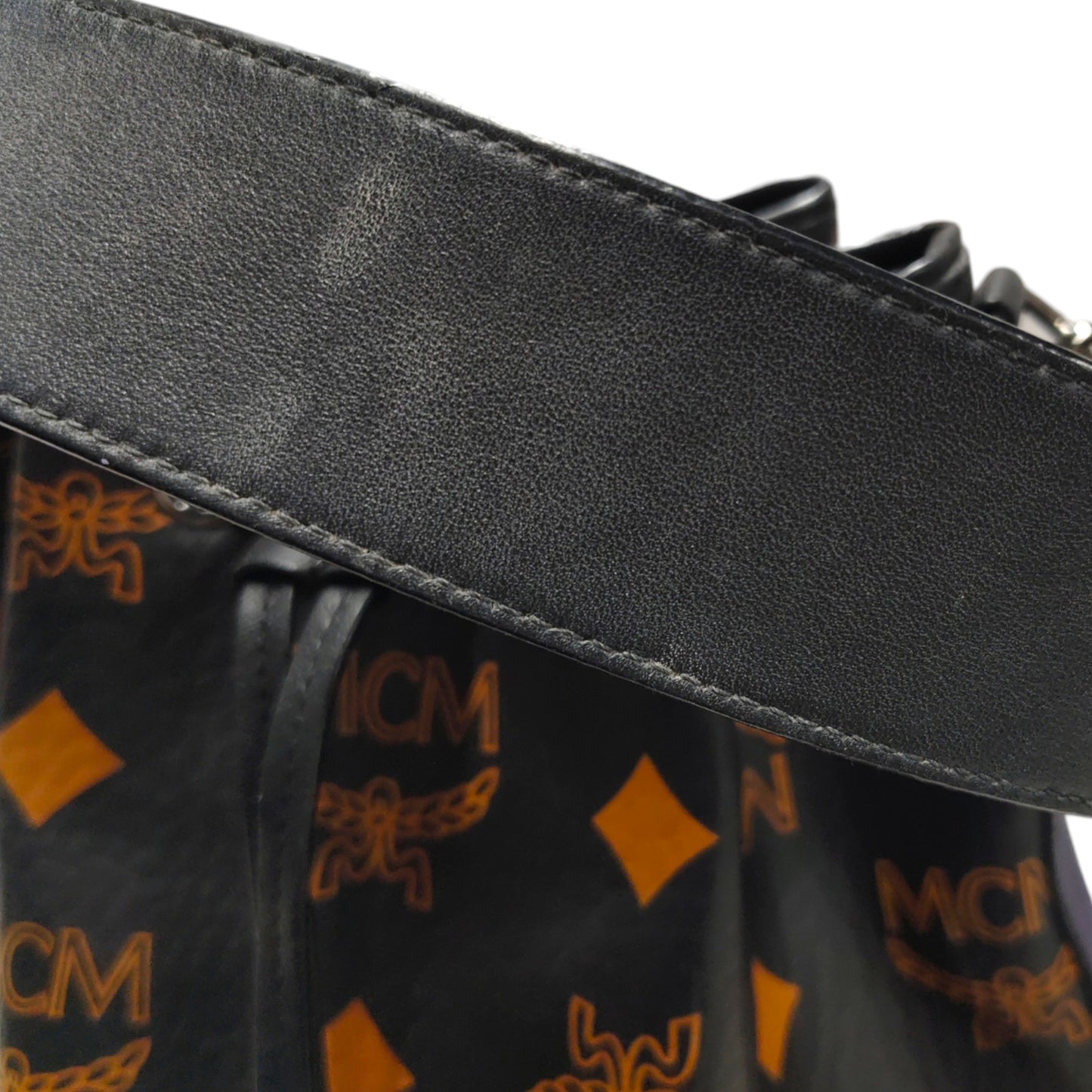MCM Shoulder Bag Black Stain MWDFADU01K001 Dessau Monogram * Without Strap* Rank B