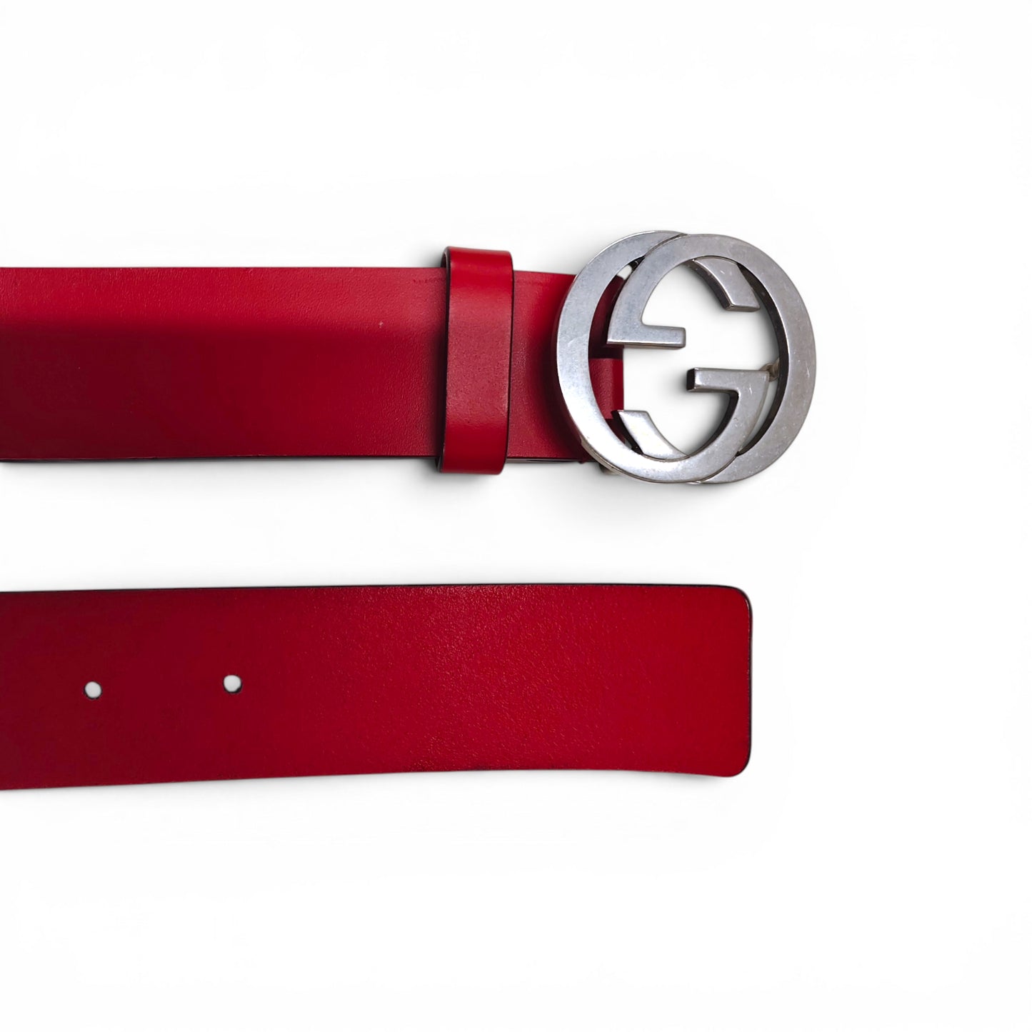GUCCI Belt Red 546389 Rank B