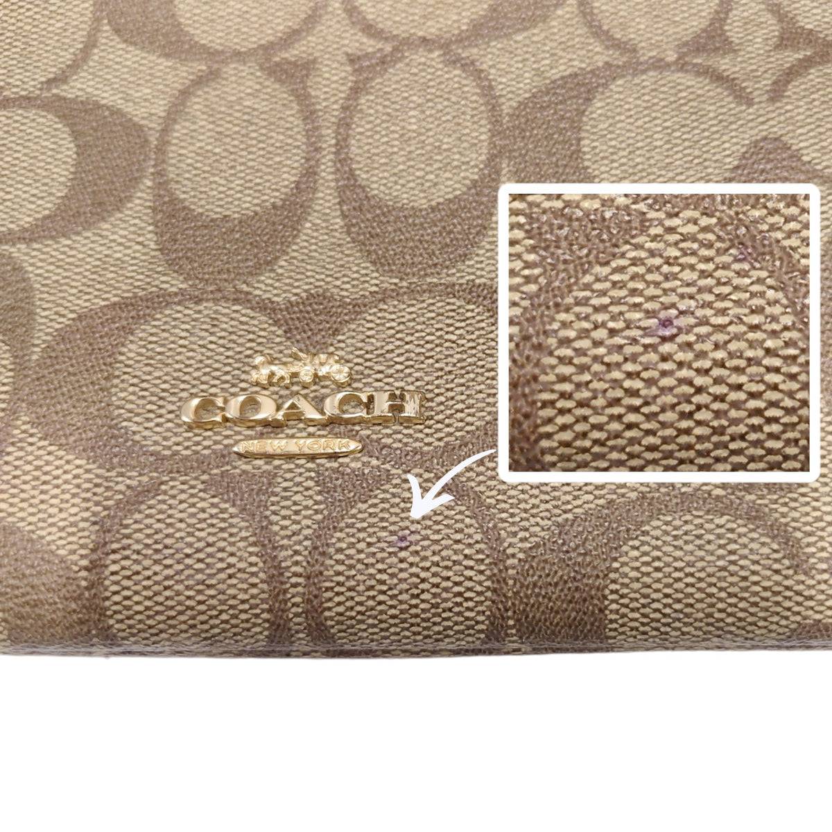 COACH Pouch C5576 Brown *Without Part/Stain* Rank B