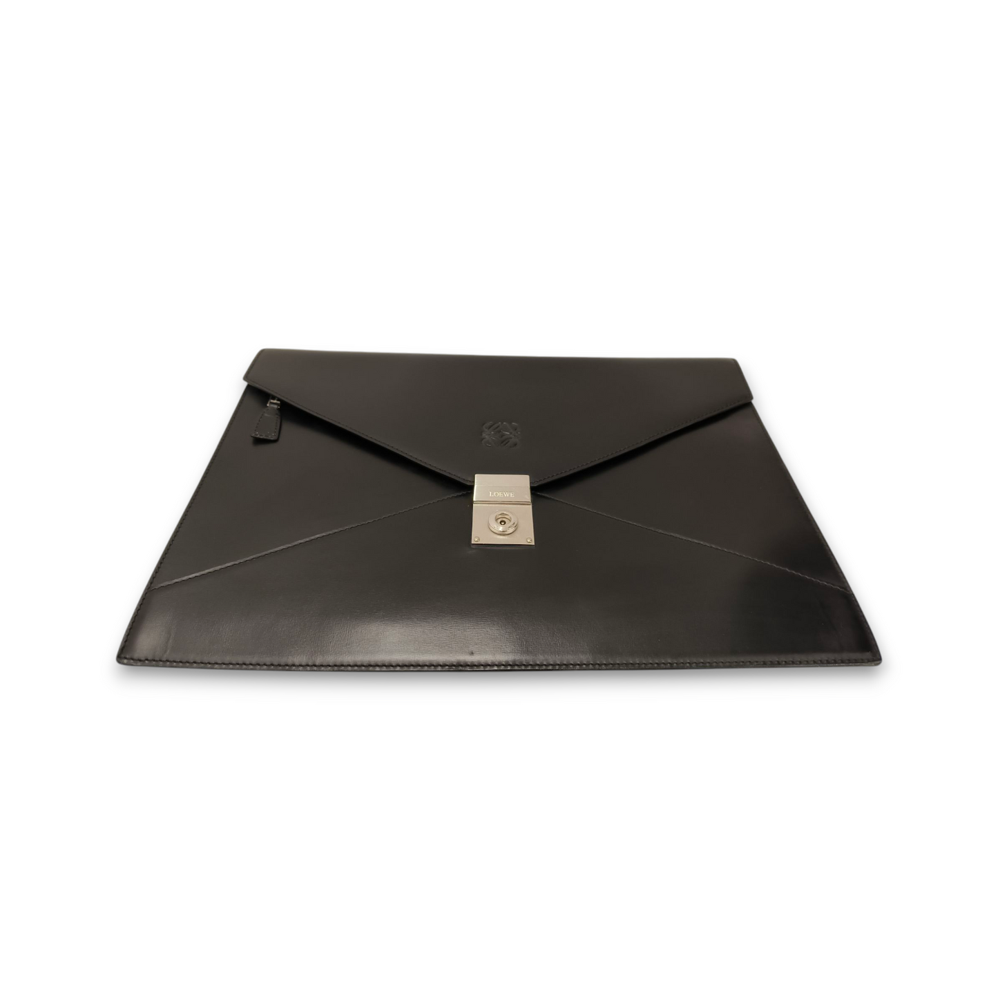 LOEWE Clutch Bag Black MADRID 1846 Rank B