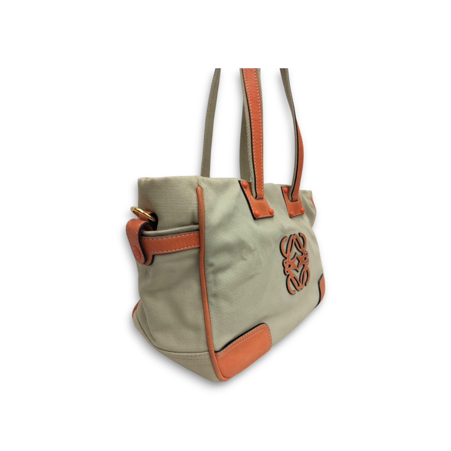 LOEWE Handbag 340712 Beige/Orange *Stain* Rank B