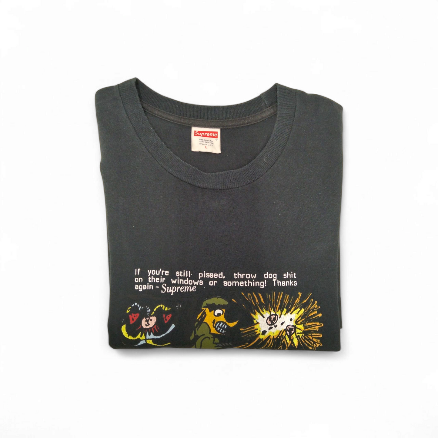 Supreme 17AF If Your Still Pisse Size L Mens Black *Stain* Rank B