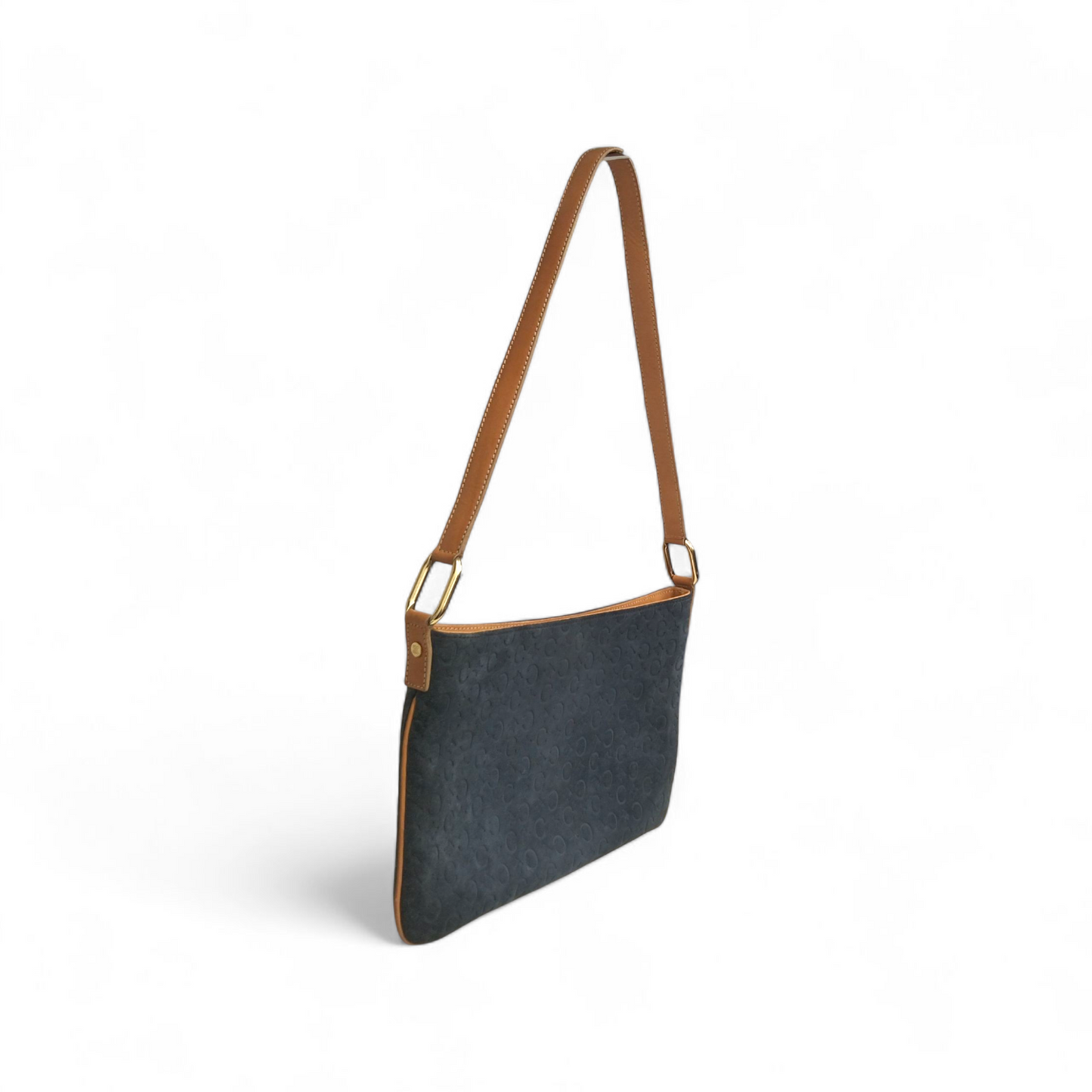CELINE Handbag CE00/12 Navy And Brown Rank(B)