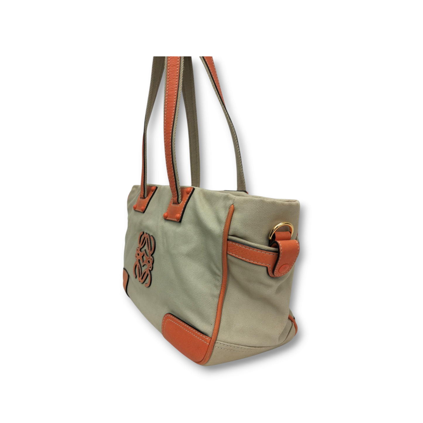 LOEWE Handbag 340712 Beige/Orange *Stain* Rank B