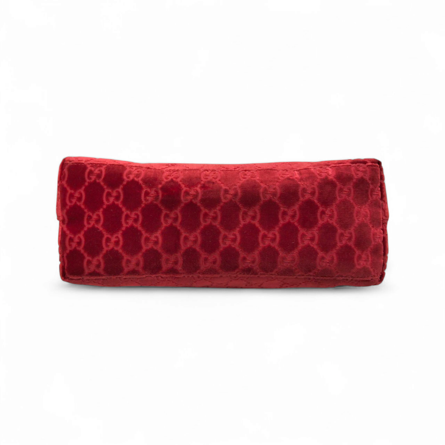 GUCCI Velvet One Shoulder Bag 001-3444 Red Damage 1978 Rank B