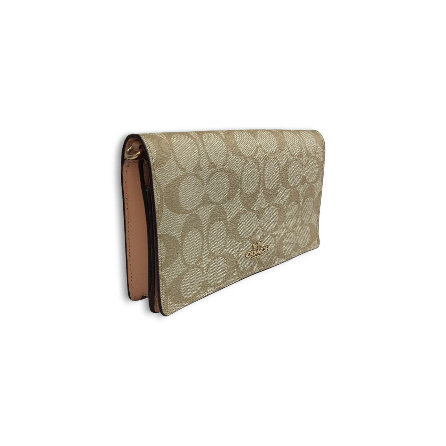 COACH Shoulder Bag 3036 Ivory and Pink Rank B