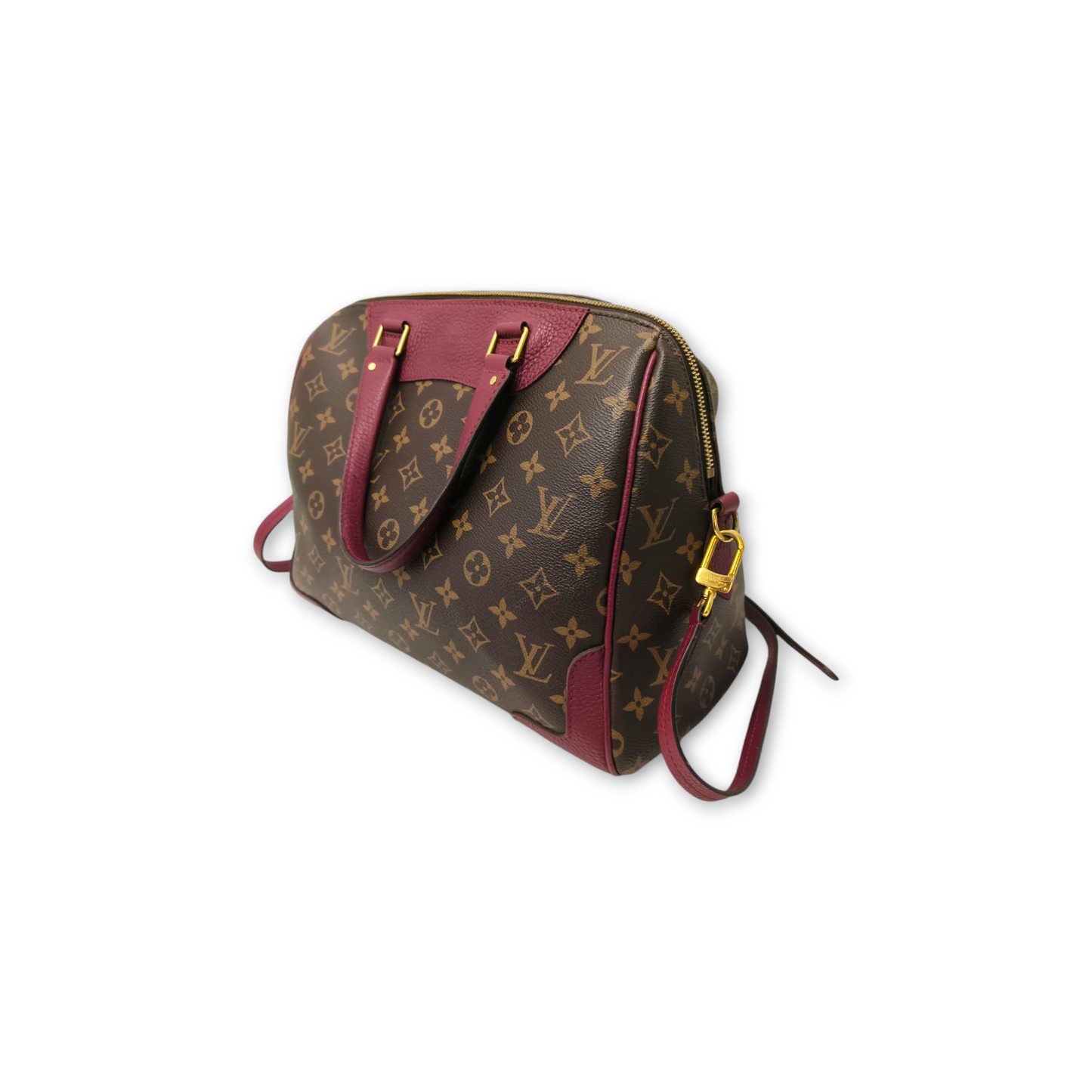 LOUIS VUITTON Hand Bag Monogram M40545 Brown/Red Retiro Rank AB