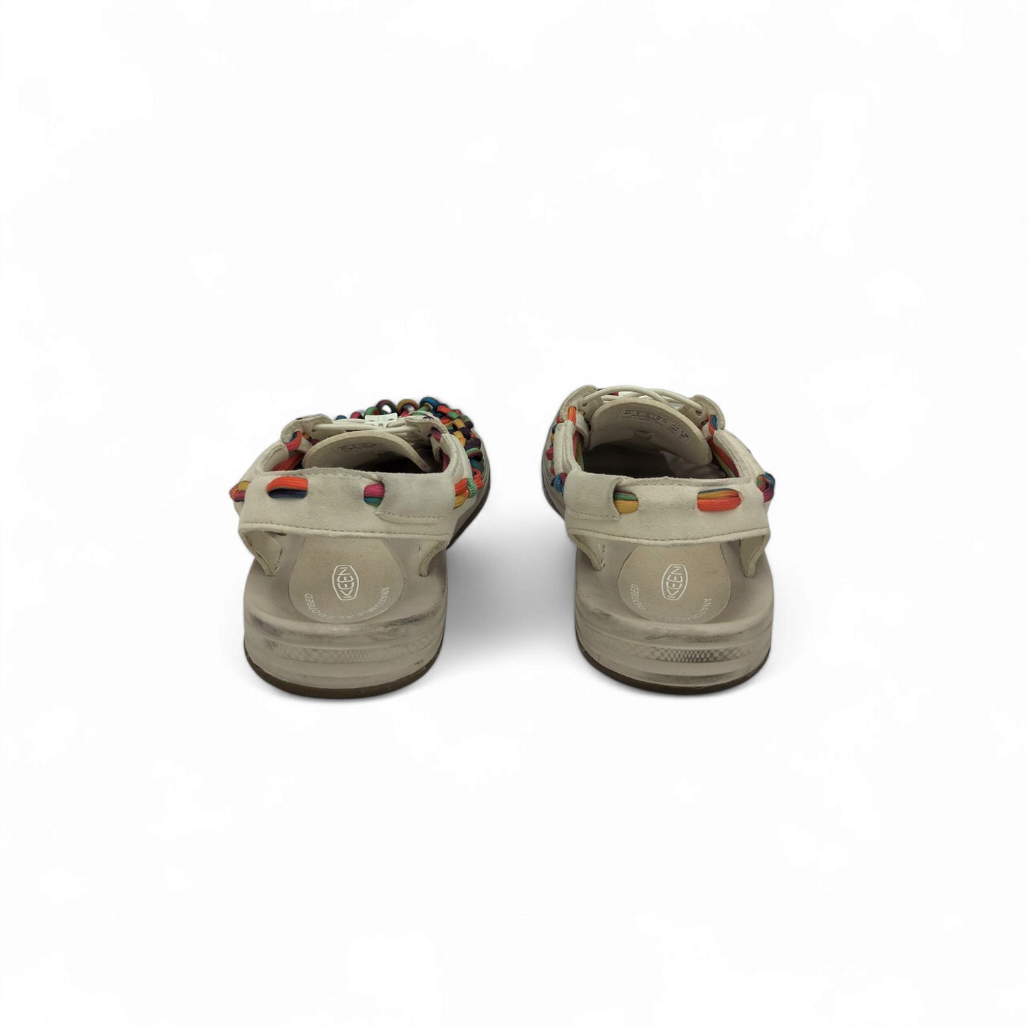 KEEN Sandal Size 38.5 Lady's Beige/Multicolor Stain 102563 Rank B