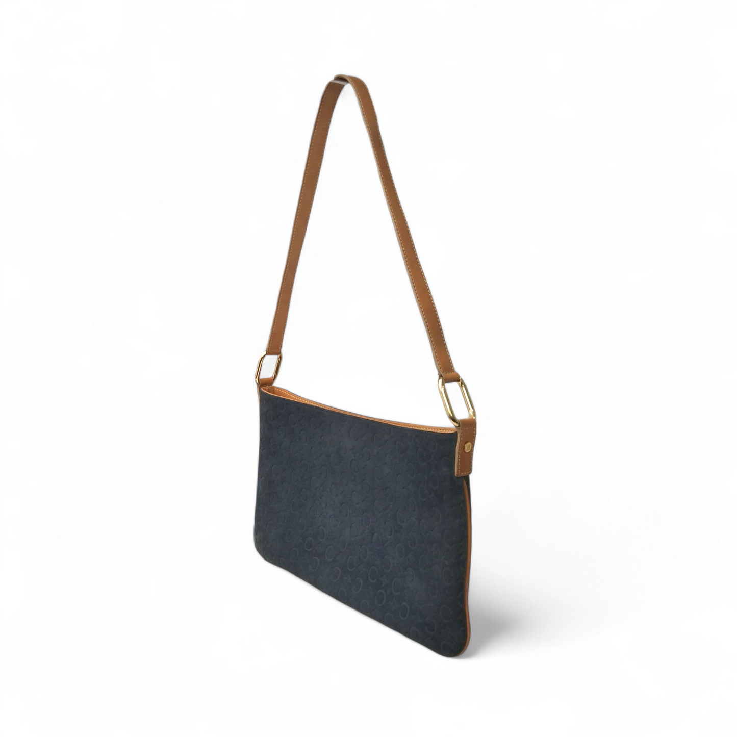 CELINE Handbag CE00/12 Navy And Brown Rank(B)