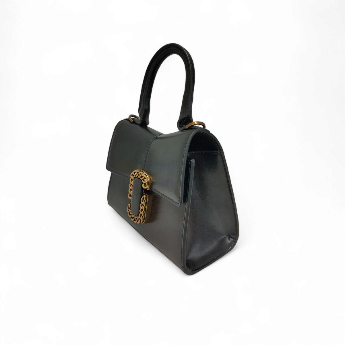 MARC JACOBS 2WAY Bag BLACK/GOLD THE ST.MARC MINI TOP HANDLE 2p3hsc004h01 Rank A