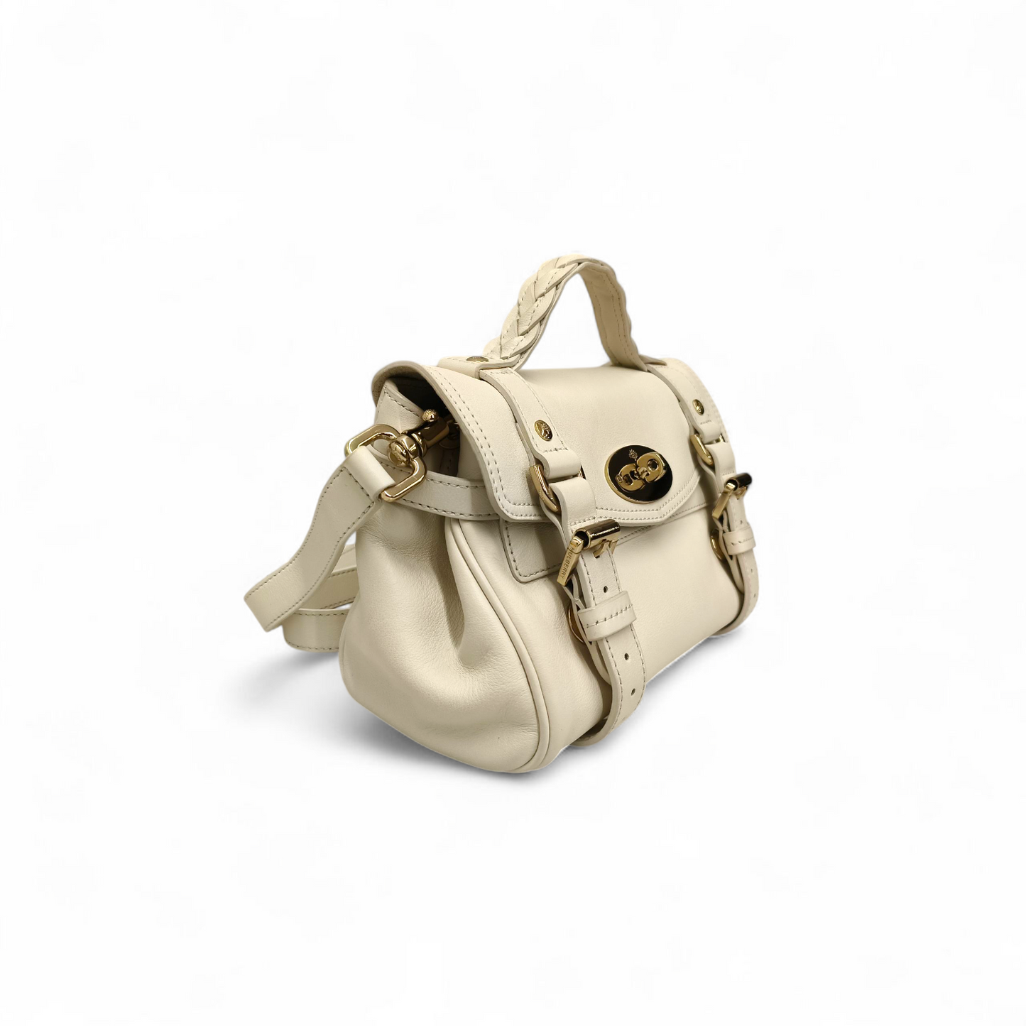MULBERRY 2WAY Bag White 2027362 *Stain* Rank AB