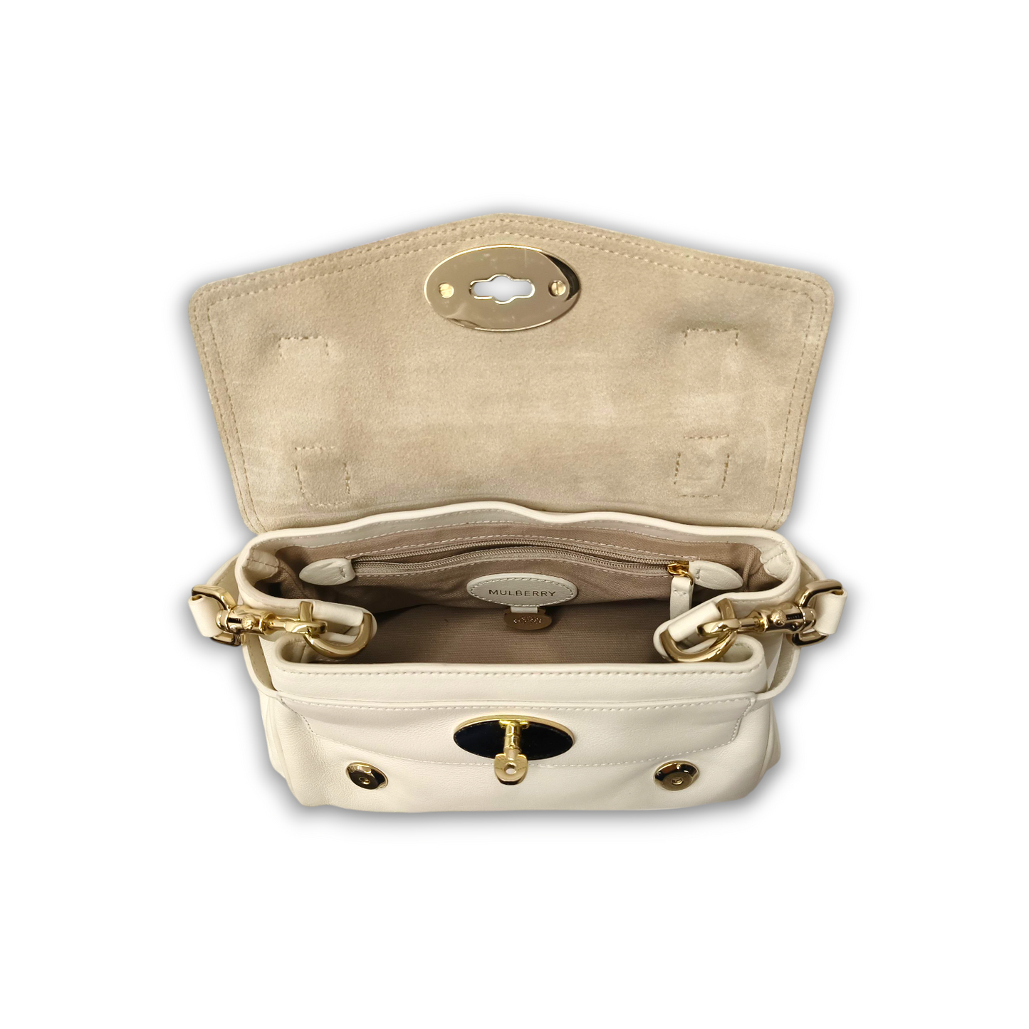 MULBERRY 2WAY Bag White 2027362 *Stain* Rank AB