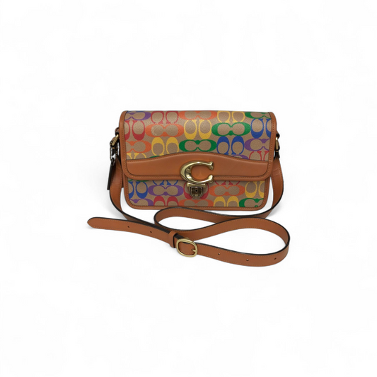 COACH Shoulder Bag CA099 Brown  Multi Color Stain Rank(B)