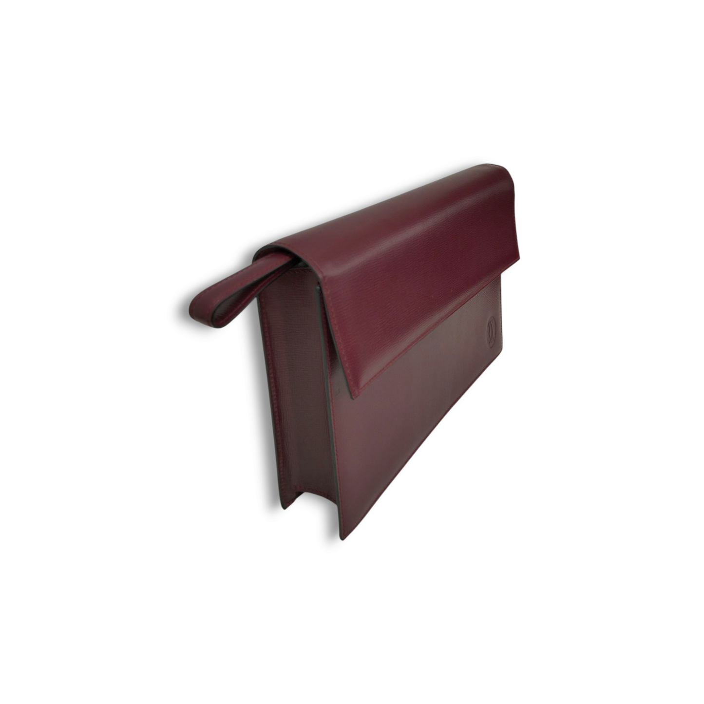 Cartier Clutch Bag Wine Red Rank AB