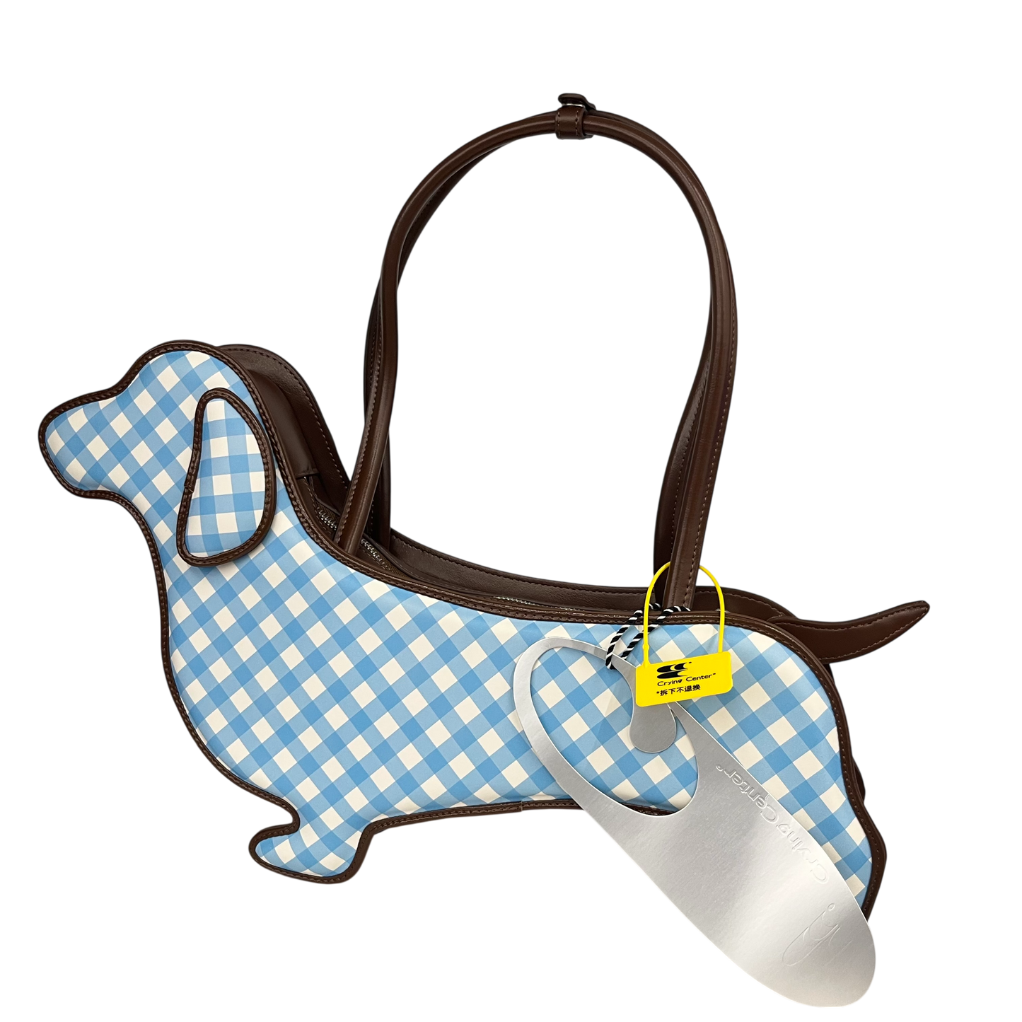 CRYING CENTER Tote Bag Dachshund Rank (A) Sky Blue/Brown