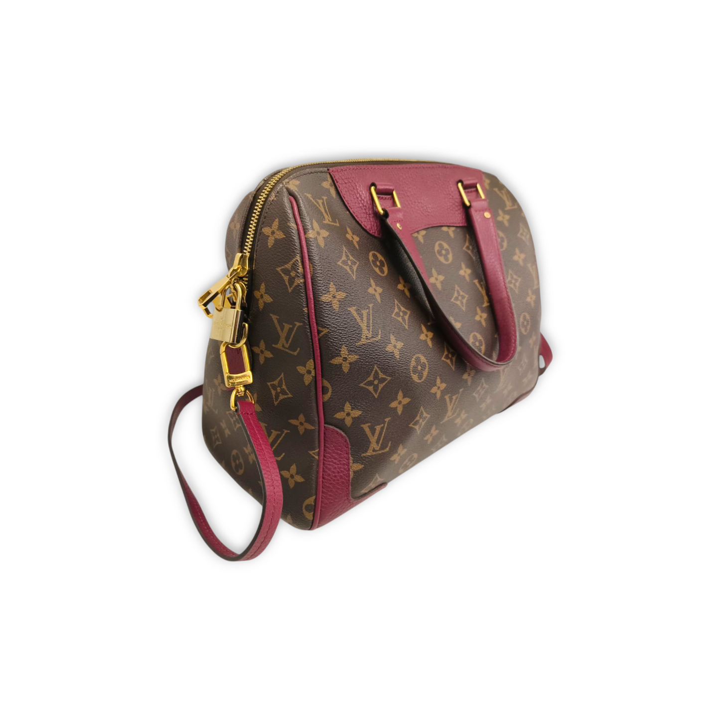 LOUIS VUITTON Hand Bag Monogram M40545 Brown/Red Retiro Rank AB
