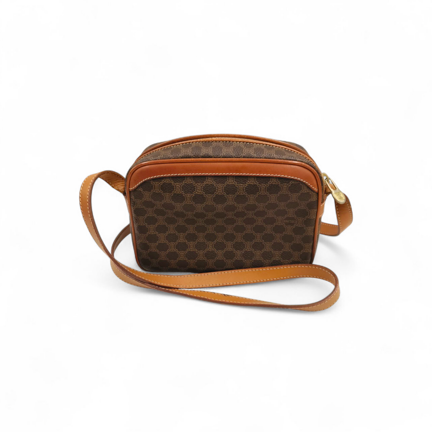 CELINE Shoulder Bag Brown M08 *Damage* Rank B