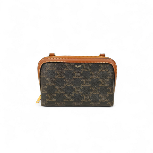 CELINE Shoulder Bag 10E382CBX04LU Brown/Black S-CM-0211 Rank AB