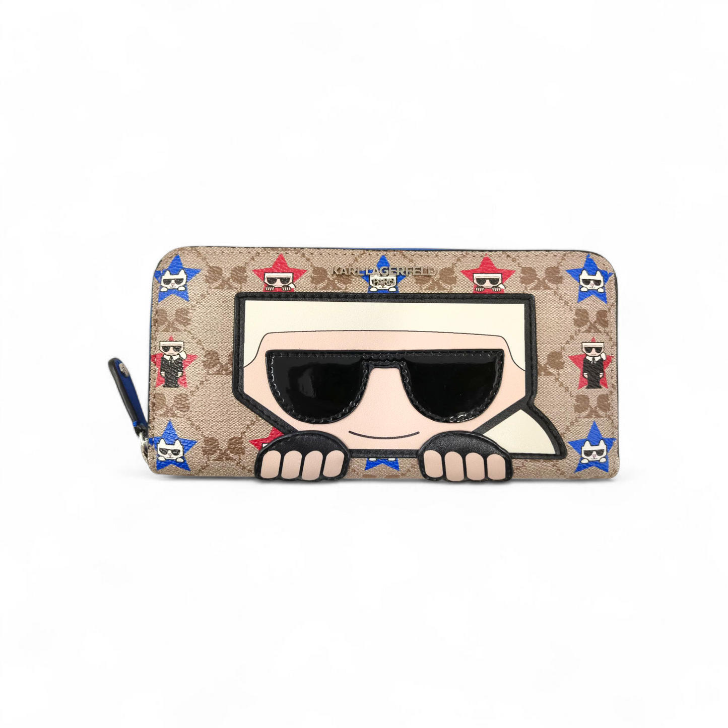 KARL LAGERFELD Long Wallet LH2QJ832 Brown/Blue Rank A