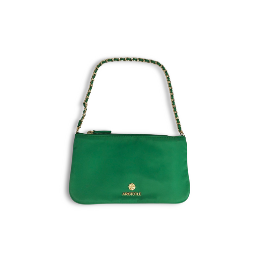 ARISTOTLE Shoulder Bag Green Nylon Teen Pouch Rank B