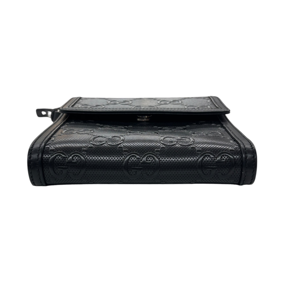 GUCCI Leather Mess GG Embossed 625782 Black