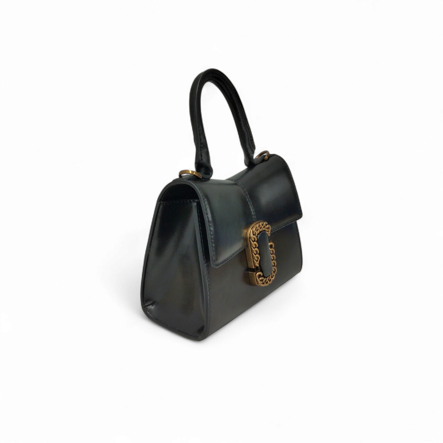 MARC JACOBS 2WAY Bag BLACK/GOLD THE ST.MARC MINI TOP HANDLE 2p3hsc004h01 Rank A
