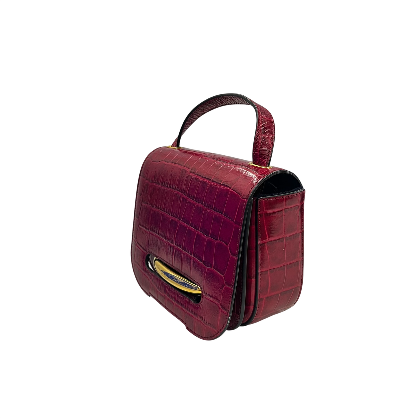 MULBERRY Shoulder Bag Rank (B) RED SELWOOD CROC EMBOSSED