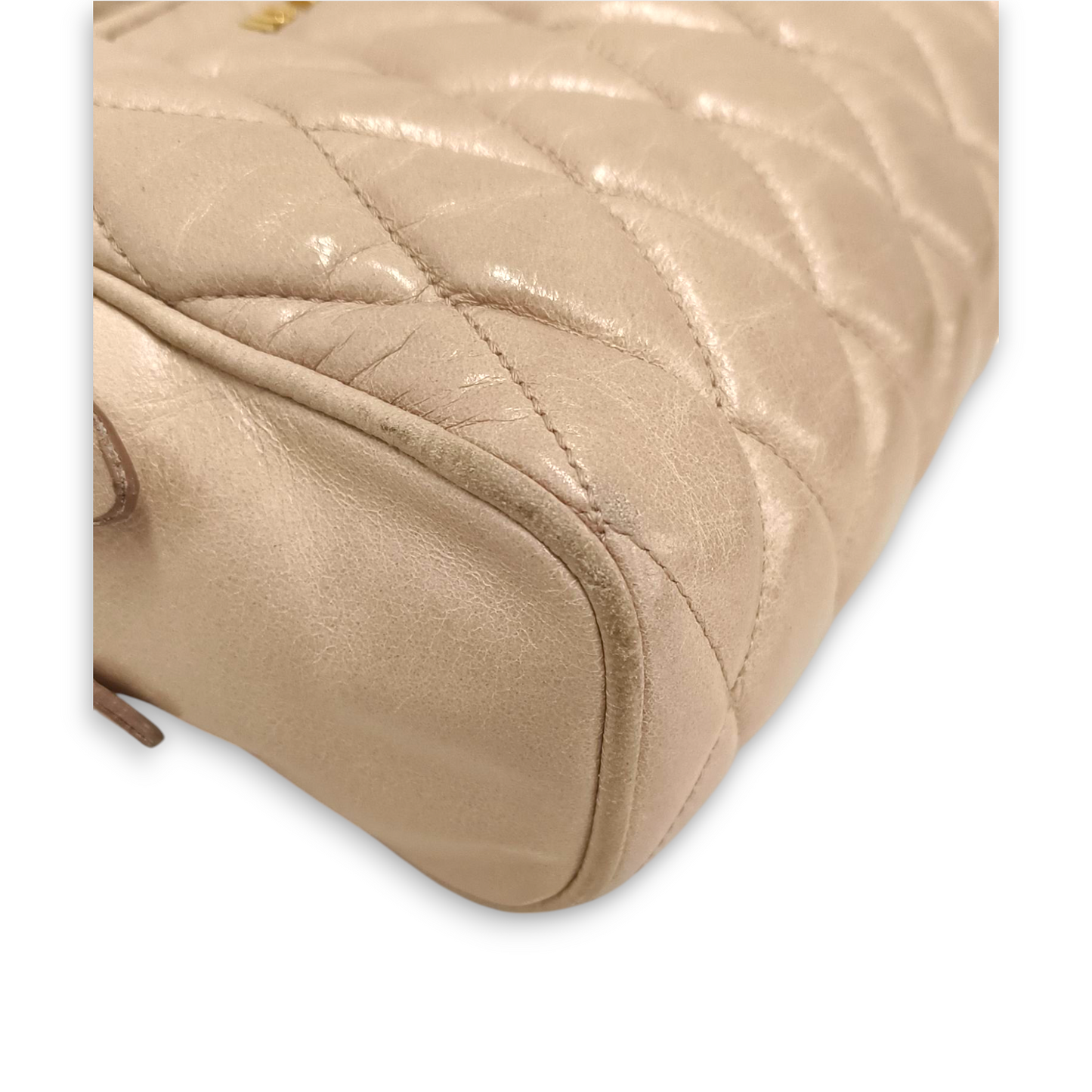 MIU MIU Shoulder Bag Beige 197 *Stain/Damage* Rank C