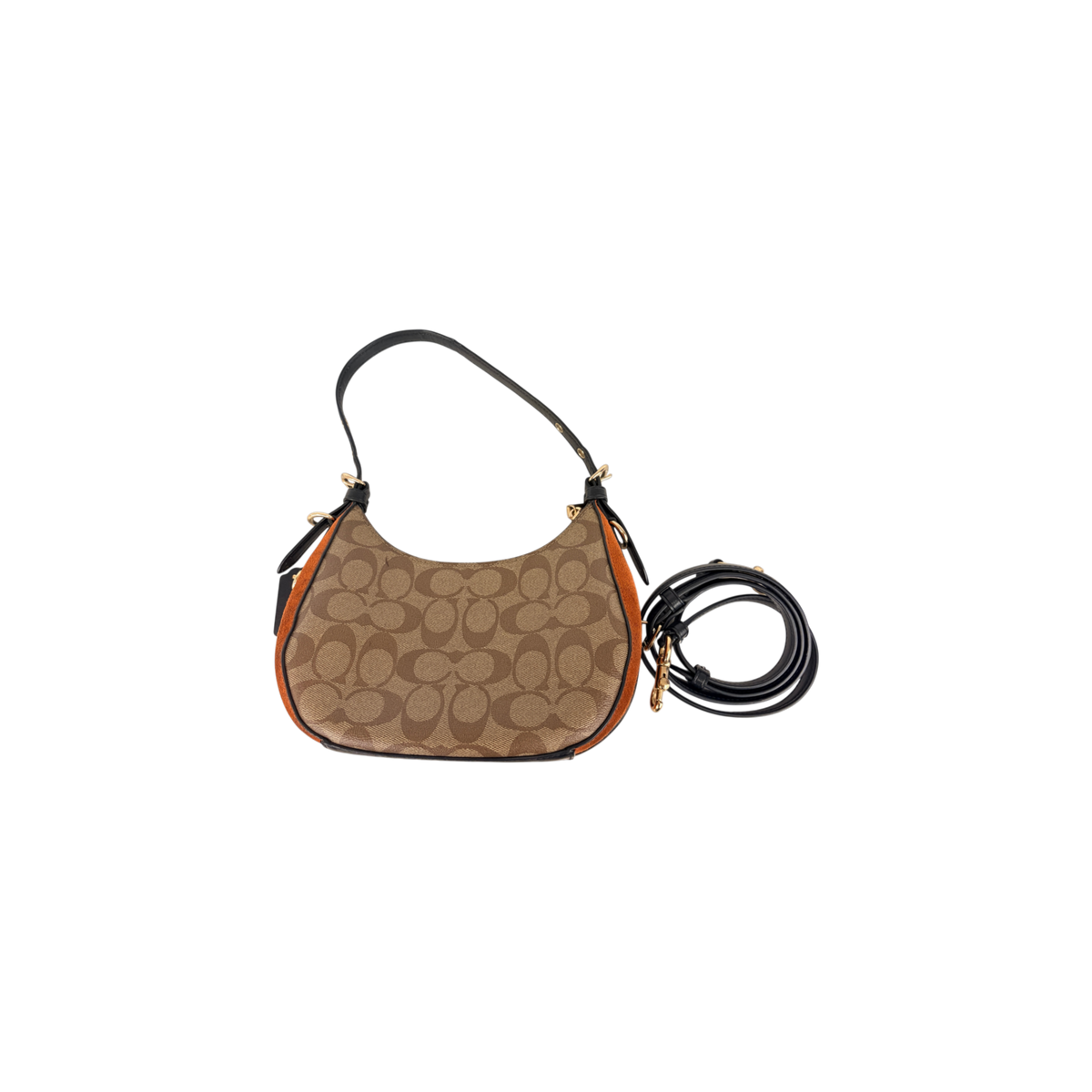 COACH Shoulder Bag C6809 Brown Kleo Hobo In Signature Canvas Rank (B)