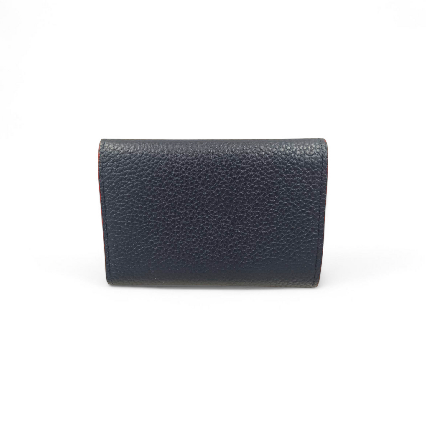 LOUIS VUITTON Wallet M63741 Navy/Red Capucines Compact Rank B