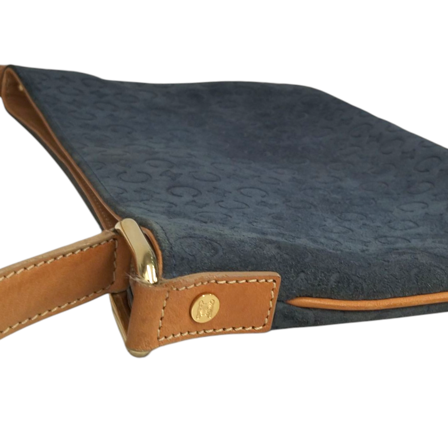 CELINE Handbag CE00/12 Navy And Brown Rank(B)